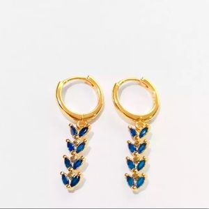 Green or Blue Leave Earrings • Gift for her